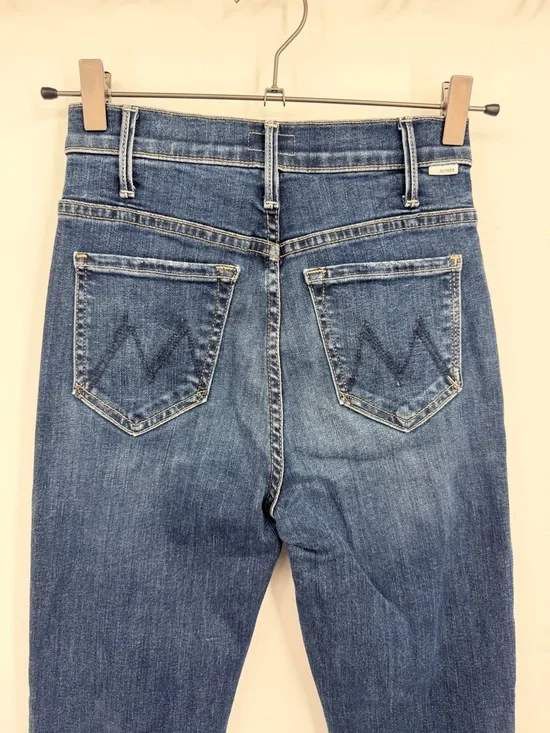 MOTHER The Hustler Ankle Fray Jeans Size 25 High Rise Flare Raw Hem - Picture 6 of 8